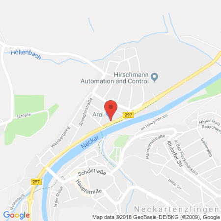 Position der Autogas-Tankstelle: Aral Tankstelle in 72654, Neckartenzlingen