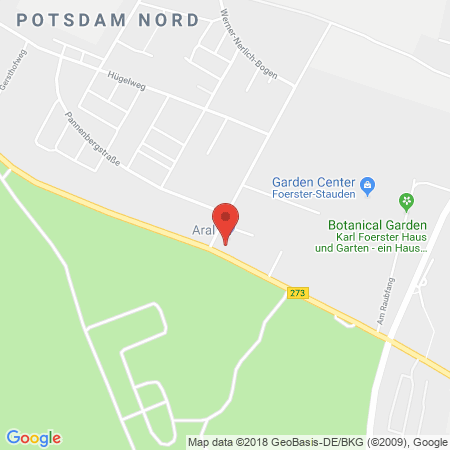 Position der Autogas-Tankstelle: Aral Tankstelle in 14469, Potsdam