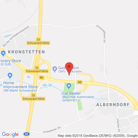 Position der Autogas-Tankstelle: OMV Tankstelle in 92442, Wackersdorf