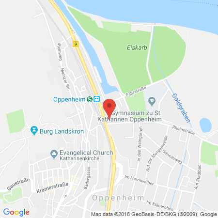 Position der Autogas-Tankstelle: JET Tankstelle in 55276, Oppenheim