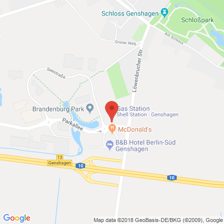 Position der Autogas-Tankstelle: Shell Tankstelle in 14974, Genshagen
