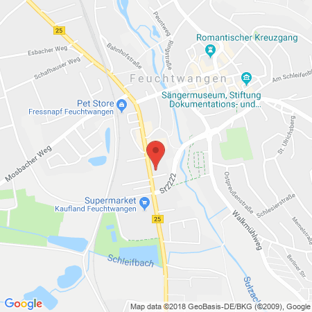 Position der Autogas-Tankstelle: JET Tankstelle in 91555, Feuchtwangen