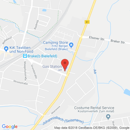 Position der Autogas-Tankstelle: JET Tankstelle in 33729, Bielefeld
