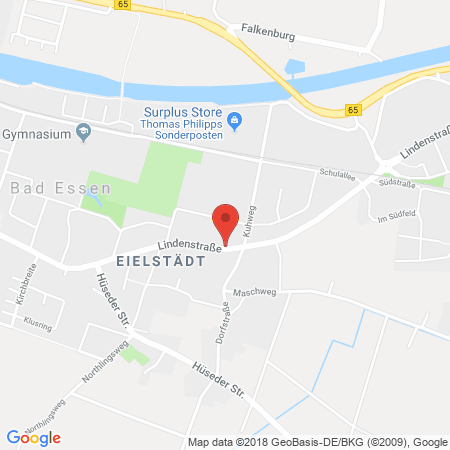 Position der Autogas-Tankstelle: Tankstelle Lewin in 49152, Bad Essen