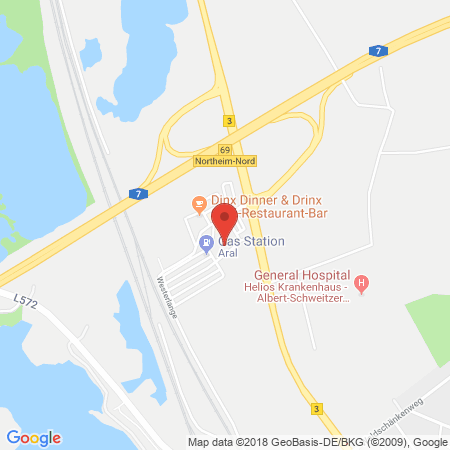 Position der Autogas-Tankstelle: Aral Tankstelle in 37154, Northeim