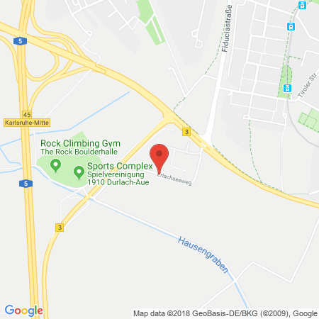 Position der Autogas-Tankstelle: Total Karlsruhe in 76133, Karlsruhe