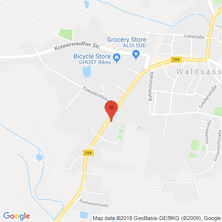 Position der Autogas-Tankstelle: AVIA Tankstelle in 95652, Waldsassen