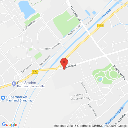 Position der Autogas-Tankstelle: Esso Tankstelle in 08371, Glauchau