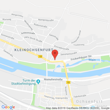 Position der Autogas-Tankstelle: Agip Tankstelle in 97199, Ochsenfurt