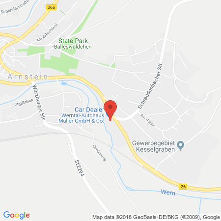 Position der Autogas-Tankstelle: Neo Arnstein in 97450, Arnstein