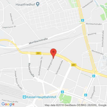 Position der Autogas-Tankstelle: Guenther Tank in 34117, Kassel