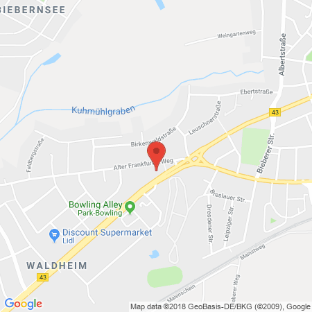 Position der Autogas-Tankstelle: JET Tankstelle in 63165, Muehlheim