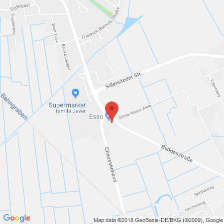 Position der Autogas-Tankstelle: Esso Tankstelle in 26441, Jever