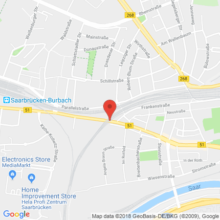 Standort der Autogas Tankstelle: Bft Tankstelle Michael Elss in 66115, Saarbrücken