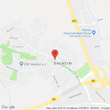 Position der Autogas-Tankstelle: AVIA Tankstelle in 35576, Wetzlar