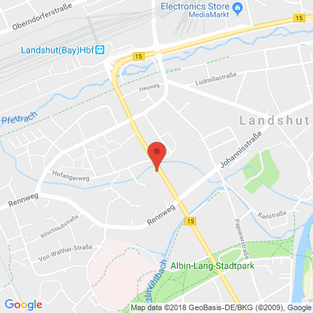 Position der Autogas-Tankstelle: Agip Tankstelle in 84034, Landshut