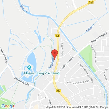 Position der Autogas-Tankstelle: Shell Tankstelle in 59348, Lüdinghausen
