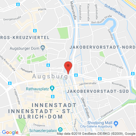 Position der Autogas-Tankstelle: Total Augsburg in 86150, Augsburg