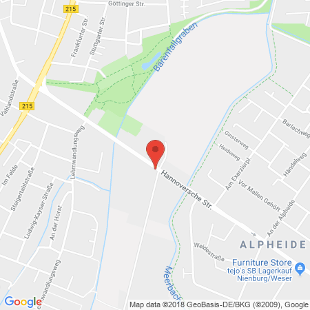 Position der Autogas-Tankstelle: Aral Tankstelle in 31582, Nienburg