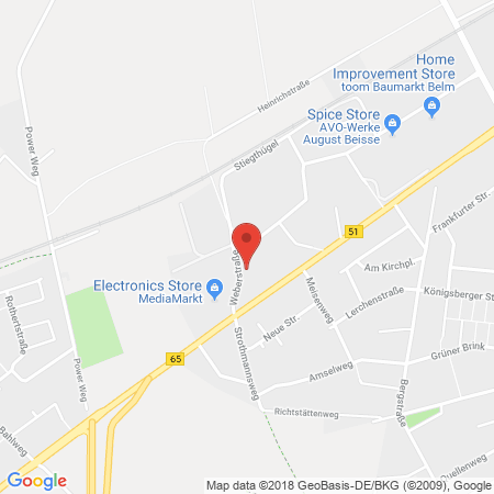 Position der Autogas-Tankstelle: Shell Tankstelle in 49191, Belm