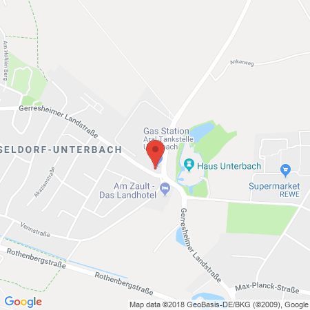 Position der Autogas-Tankstelle: Aral Tankstelle in 40627, Düsseldorf