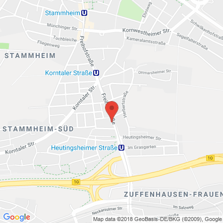 Position der Autogas-Tankstelle: OMV Tankstelle in 70439, Stuttgart