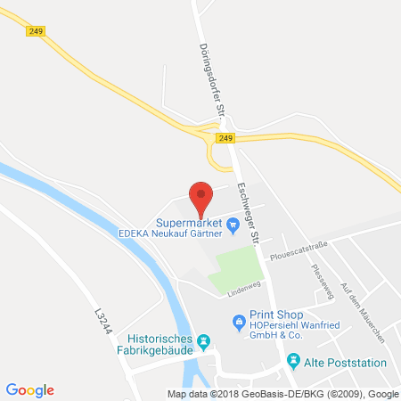 Position der Autogas-Tankstelle: AVIA Tankstelle in 37281, Wanfried