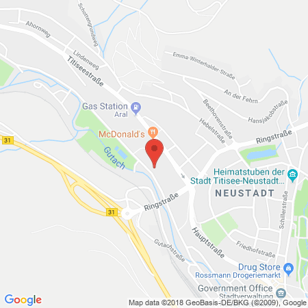 Position der Autogas-Tankstelle: Elan Titisee in 79822, Titisee