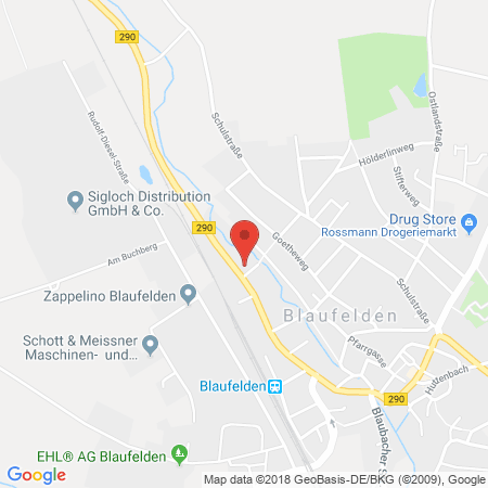 Position der Autogas-Tankstelle: Blaufelden in 74572, Blaufelden