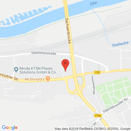 Position der Autogas-Tankstelle: GO Tankstelle in 01796, Pirna