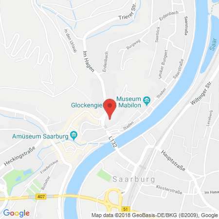 Position der Autogas-Tankstelle: Shell Tankstelle in 54439, Saarburg