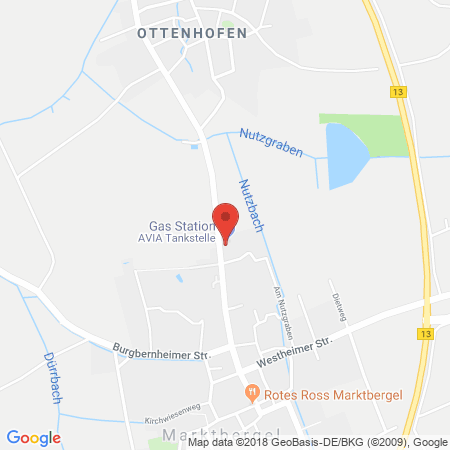 Position der Autogas-Tankstelle: AVIA Tankstelle in 91613, Marktbergel