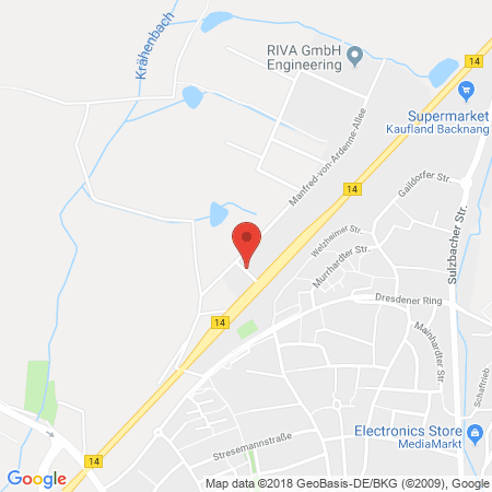 Standort der Tankstelle: ARAL Tankstelle in 71522, Backnang