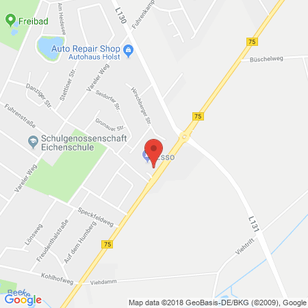 Position der Autogas-Tankstelle: Esso Tankstelle in 27383, Scheessel