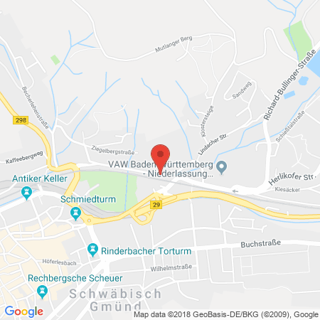 Position der Autogas-Tankstelle: Marktkaufstation Schwäbisch-gmünd in 73527, Schwäbisch-gmünd