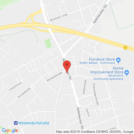Position der Autogas-Tankstelle: AVIA Tankstelle in 44287, Dortmund