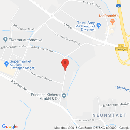 Position der Autogas-Tankstelle: Autohaus Beißwenger in 73479, Ellwangen