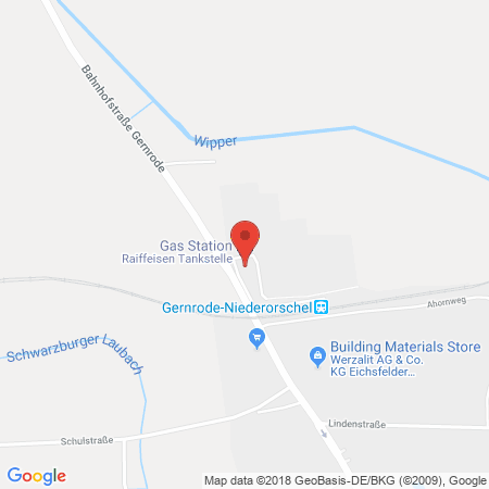 Position der Autogas-Tankstelle: Vr-bank In Südniedersachsen Eg in 37355, Niederorschel / Gernrode
