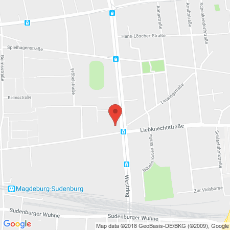 Position der Autogas-Tankstelle: Esso Tankstelle in 39110, Magdeburg