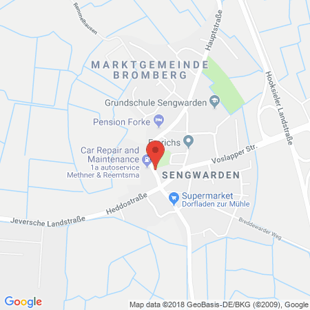 Position der Autogas-Tankstelle: Methner Und Reemtsma Gbr in 26388, Wilhelmshaven