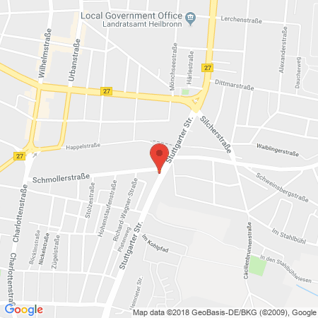 Position der Autogas-Tankstelle: Freie Tankstellen Spathelf Ohg in 74074, Heilbronn