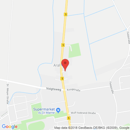Standort der Tankstelle: ARAL Tankstelle in 25709, Marne