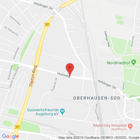Position der Autogas-Tankstelle: Agip Tankstelle in 86156, Augsburg
