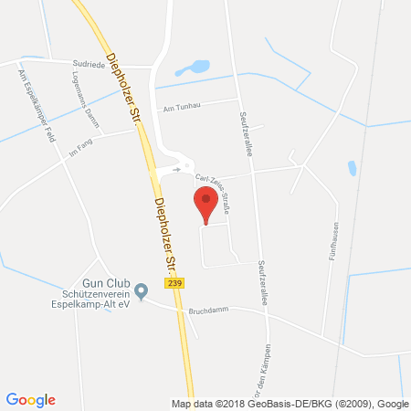 Position der Autogas-Tankstelle: Auto-Center Bureck GmbH in 32369, Rahden