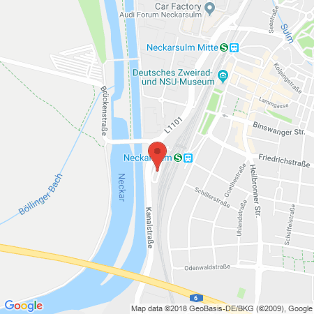 Position der Autogas-Tankstelle: Shell Tankstelle in 74172, Neckarsulm