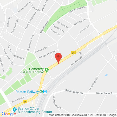 Position der Autogas-Tankstelle: Total Rastatt in 76437, Rastatt