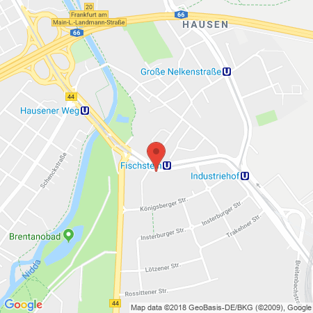 Position der Autogas-Tankstelle: Aral Tankstelle in 60487, Frankfurt