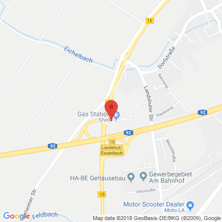 Position der Autogas-Tankstelle: Tankstelle G. Spanner (Shell) in 84051, Essenbach