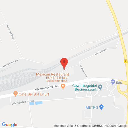 Position der Autogas-Tankstelle: Opel Autohaus Vogel in 99085, Erfurt