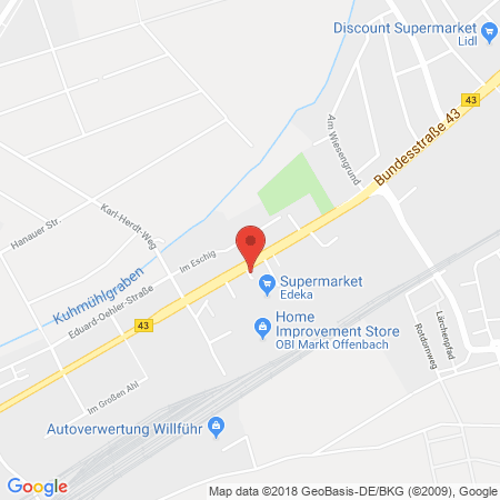 Position der Autogas-Tankstelle: Shell Tankstelle in 63075, Offenbach